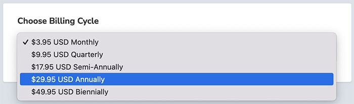Choose Billing Cycle